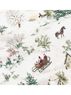 Tischdecke "Yulvin" in Weiß/ Grün/ Hellbraun