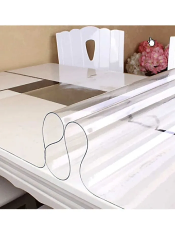 Tischfolie 1,7mm Tischdecke Tischschutz PVC klar abwaschbar in Transparent