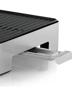 Tischgrill "Lono Quadro" in Silber/ Schwarz