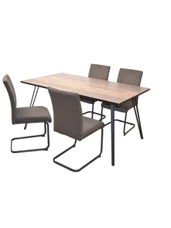 Tischgruppe- 5teilig Napoli in braun