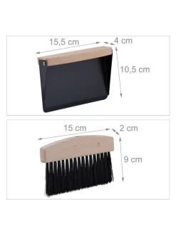 Tischkehrset in Schwarz/ Natur