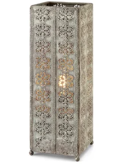 Tischlampe "Agra" in Grau - (B)12 x (H)33,5 cm