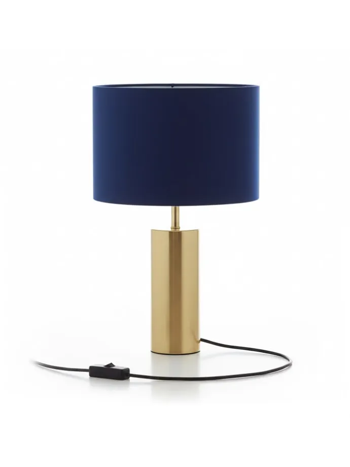 Tischlampe in Dunkelblau/ Gold - (H)51 x Ø 32 cm