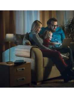 Tischlampe in Grau/ Silber - (H)47 x Ø 17 cm