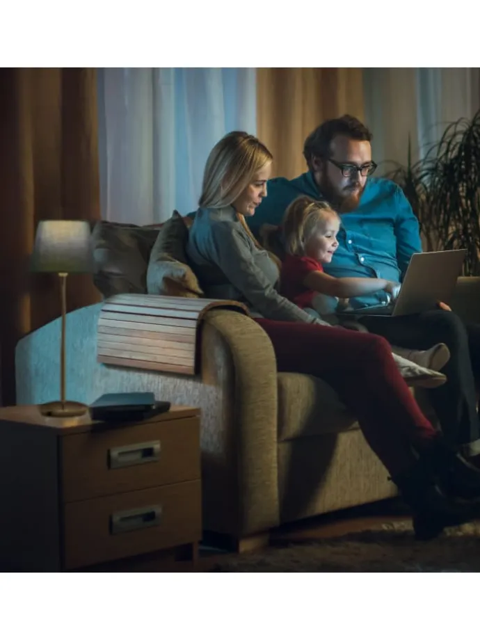 Tischlampe in Grau/ Silber - (H)47 x Ø 17 cm