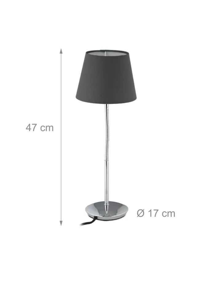 Tischlampe in Grau/ Silber - (H)47 x Ø 17 cm