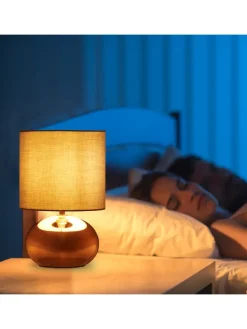 Tischlampe in Kupfer/ Grau - (H)28 x Ø 18 cm