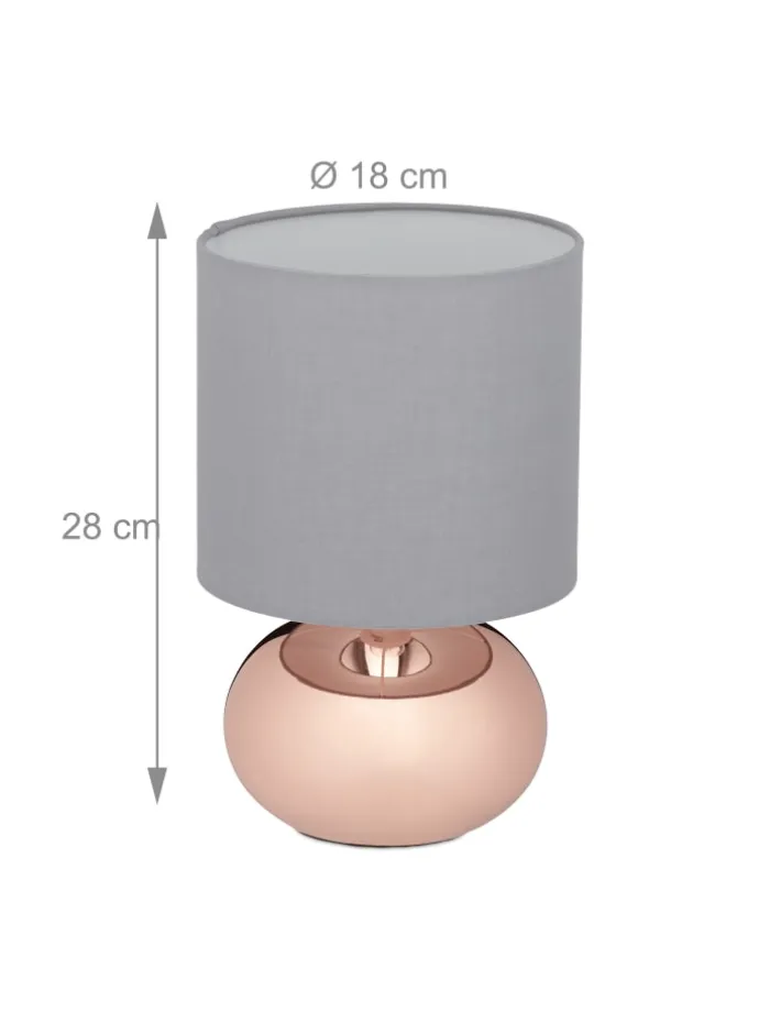 Tischlampe in Kupfer/ Grau - (H)28 x Ø 18 cm