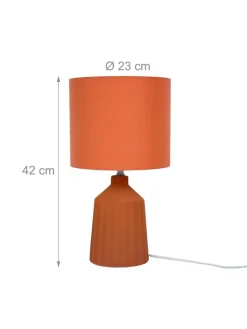 Tischlampe in Terracotta - (H)42 x Ø 23 cm