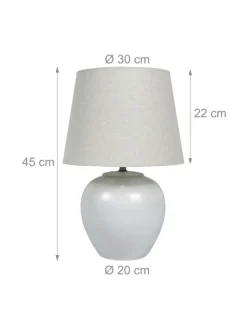 Tischlampe in Weiß/ Creme - (H)45 x Ø 30 cm
