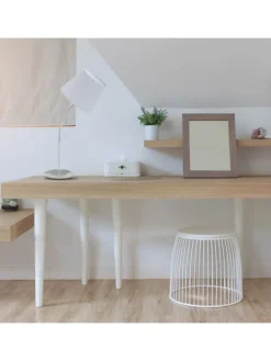 Tischlampe in Weiß/ Silber - (H)47 x Ø 17 cm