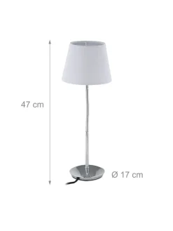 Tischlampe in Weiß/ Silber - (H)47 x Ø 17 cm