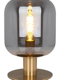 Tischleuchte "Alessio" in Grau/ Gold - (H)30 x Ø 20 cm