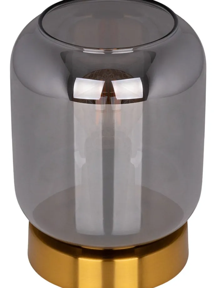 Tischleuchte "Alessio" in Grau/ Gold - (H)17 x Ø 20 cm