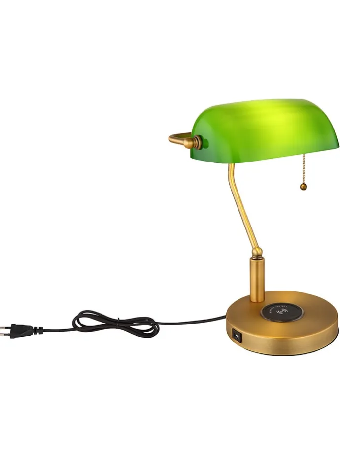 Tischleuchte "Antique" in Grün/ Gold - (B)26,5 x (H)36 x (T)25 cm