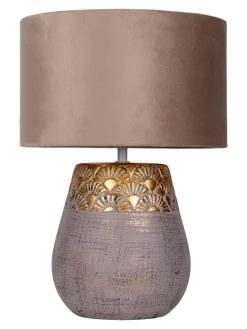 Tischleuchte "Bronco" in Altrosa - (H)39 x Ø 26 cm