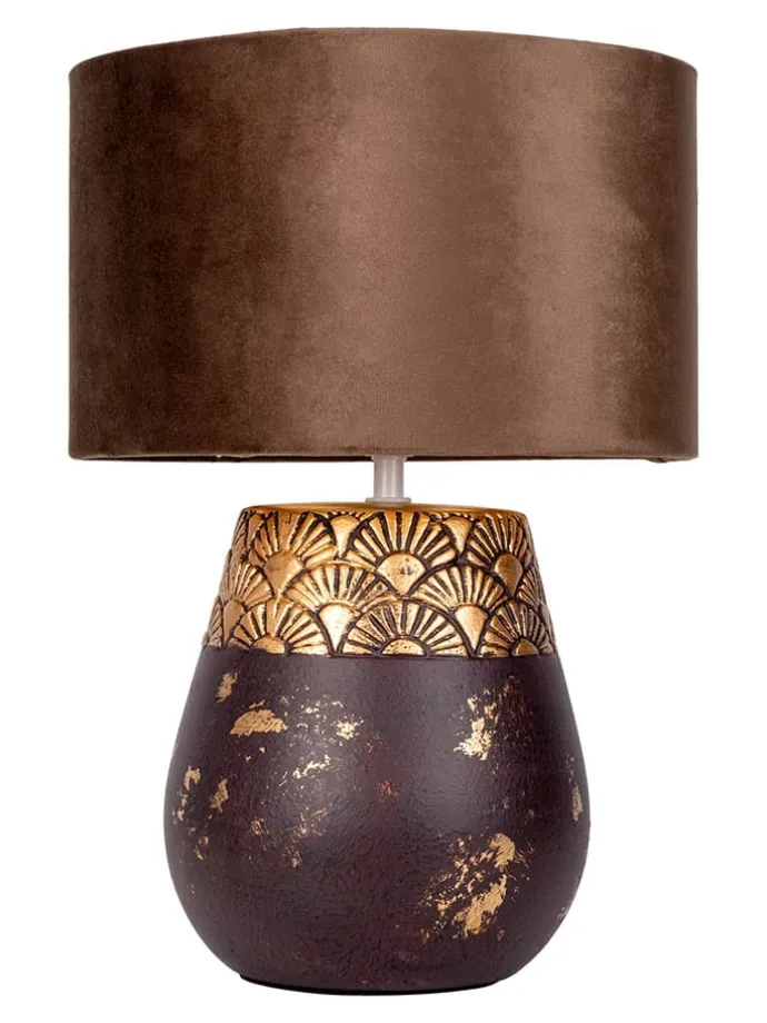 Tischleuchte "Bronco" in Helbraun - (H)39 x Ø 26 cm