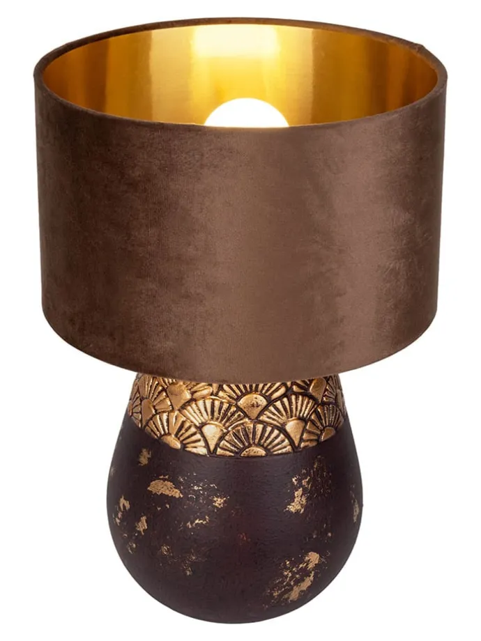 Tischleuchte "Bronco" in Helbraun - (H)39 x Ø 26 cm