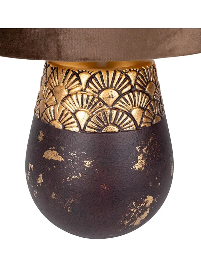 Tischleuchte "Bronco" in Helbraun - (H)39 x Ø 26 cm