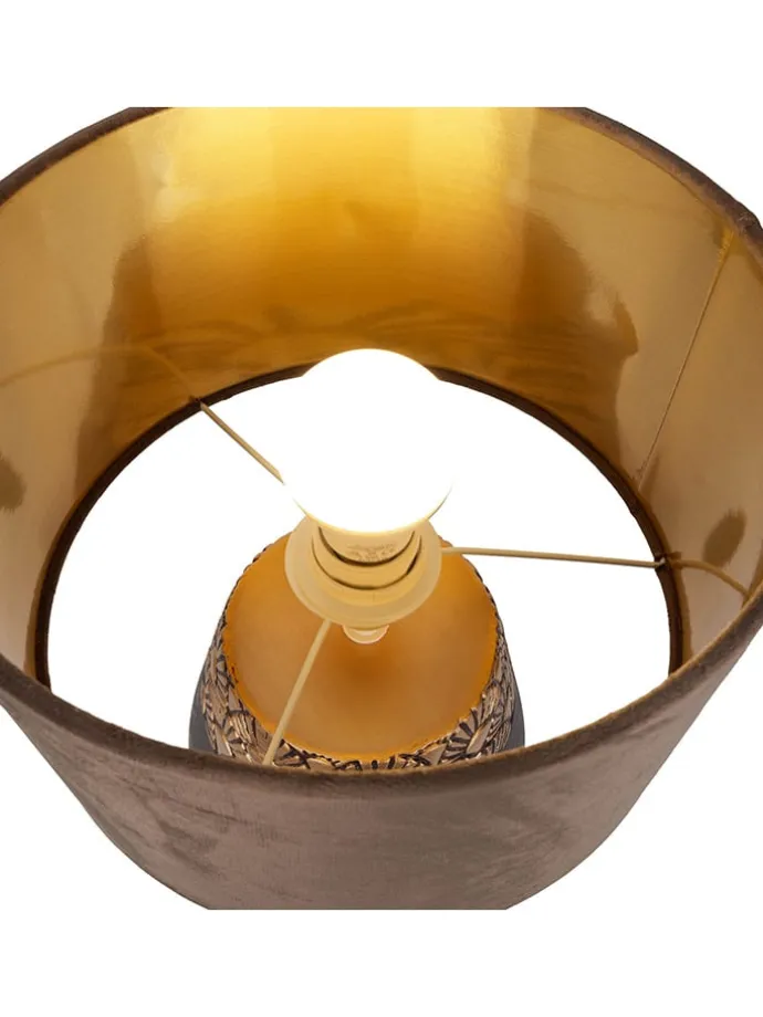 Tischleuchte "Bronco" in Helbraun - (H)39 x Ø 26 cm