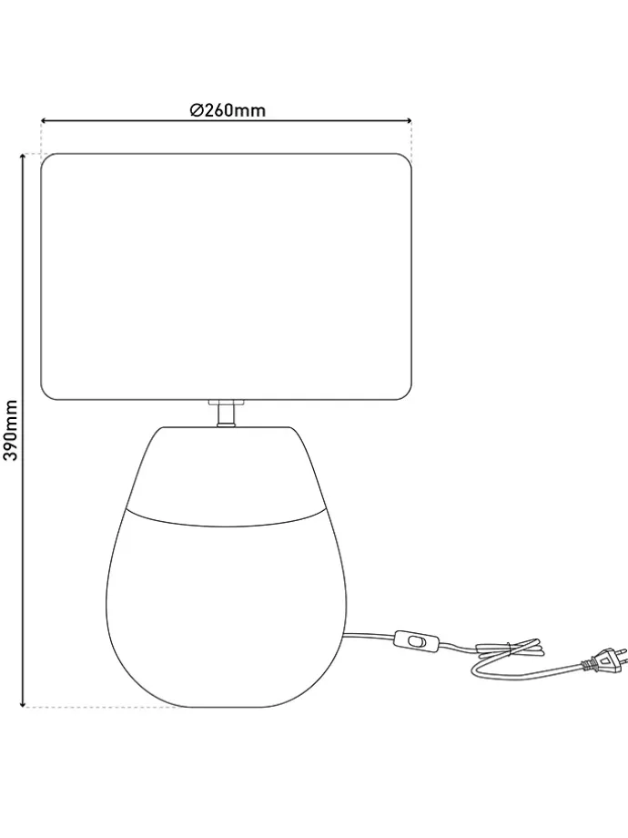 Tischleuchte "Bronco" in Helbraun - (H)39 x Ø 26 cm