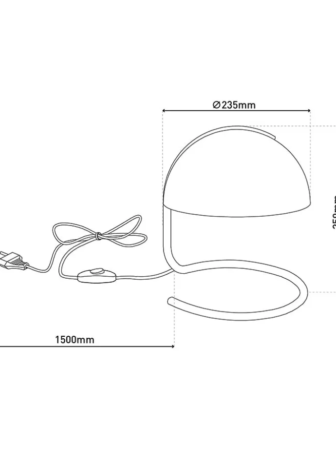 Tischleuchte "Burano" in Schwarz - (H)25 x Ø 23,5 cm