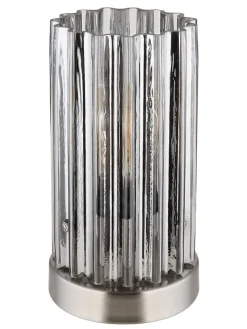 Tischleuchte "Cayden" in Silber - (H)21,5 x Ø 12 cm