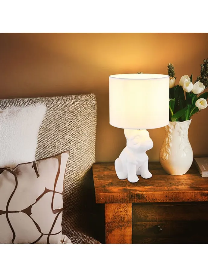 Tischleuchte ''Dogo'' in Weiß - (B)23,3 x (H)40 x (T)22 cm