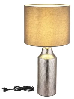 Tischleuchte "Elden" in Silber/ Grau - (H)61 x Ø 30,5 cm