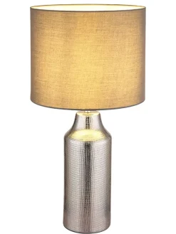 Tischleuchte "Elden" in Silber/ Grau - (H)61 x Ø 30,5 cm