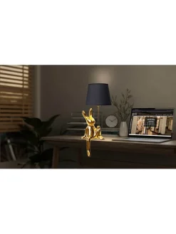 Tischleuchte "Helge" in Gold/ Schwarz - (H)45 x Ø 18 cm