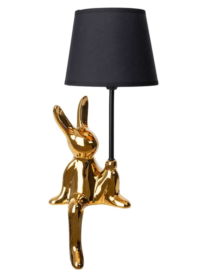 Tischleuchte "Helge" in Gold/ Schwarz - (H)45 x Ø 18 cm