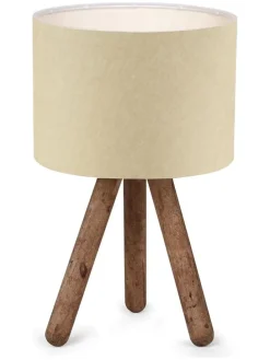 Tischleuchte in Beige/ Natur - (H)32 cm