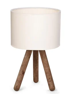 Tischleuchte in Braun/ Weiß - (H)32 cm