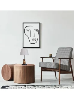 Tischleuchte in Schwarz/ Braun/ Grau - (H)50 x Ø 28 cm