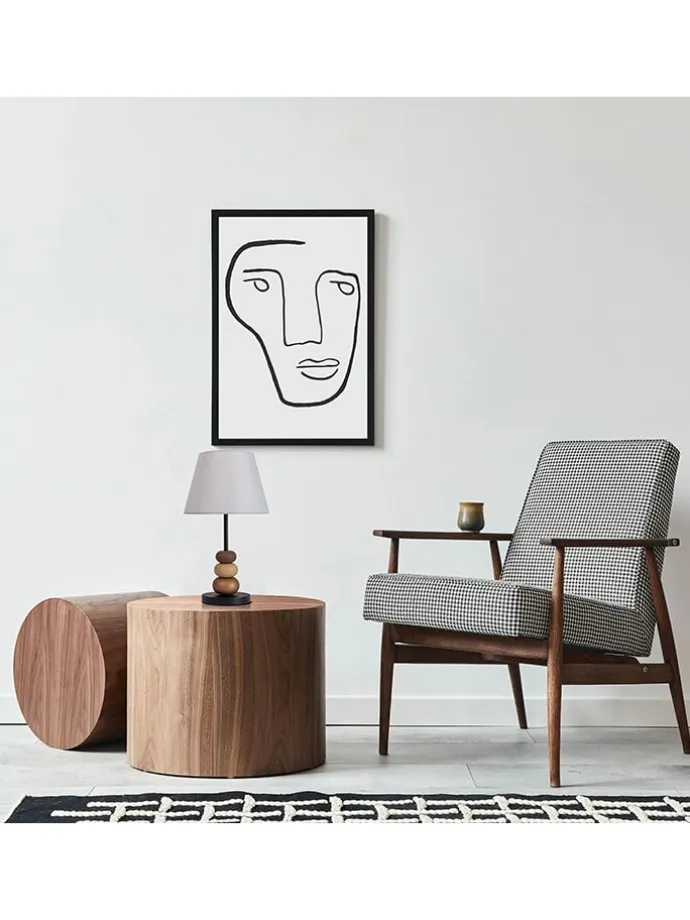 Tischleuchte in Schwarz/ Braun/ Grau - (H)50 x Ø 28 cm