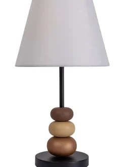 Tischleuchte in Schwarz/ Braun/ Grau - (H)50 x Ø 28 cm
