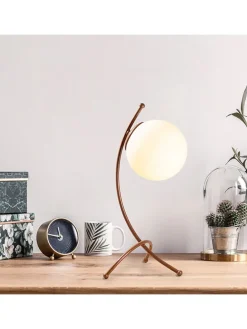 Tischleuchte in Weiß/ Hellbraun - (B)23 x (H)43 cm