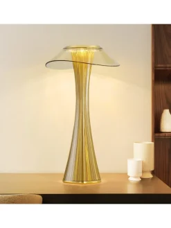 Tischleuchte LED in gold USB Wiederaufladbar Touch Dimmbar