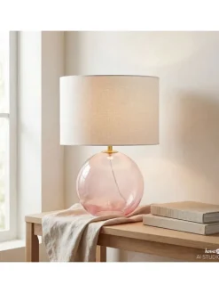 Tischleuchte LUMENZA in Pink / Weiß