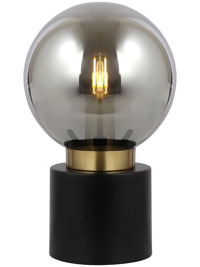 Tischleuchte "Marka" in Schwarz - (H)24,5 x Ø 15 cm