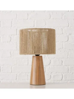 Tischleuchte "Medika" in Beige/ Hellbraun - (H)34 cm