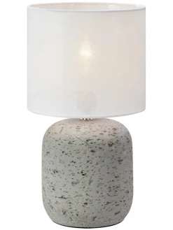 Tischleuchte "Montagna" in Grau/ Weiß - (H)33 x Ø 18 cm