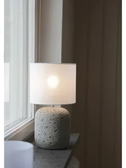 Tischleuchte "Montagna" in Grau/ Weiß - (H)33 x Ø 18 cm