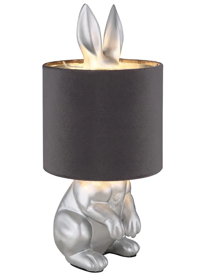 Tischleuchte "Rabbit" in Silber/ Schwarz - (H)41 x Ø 18 cm