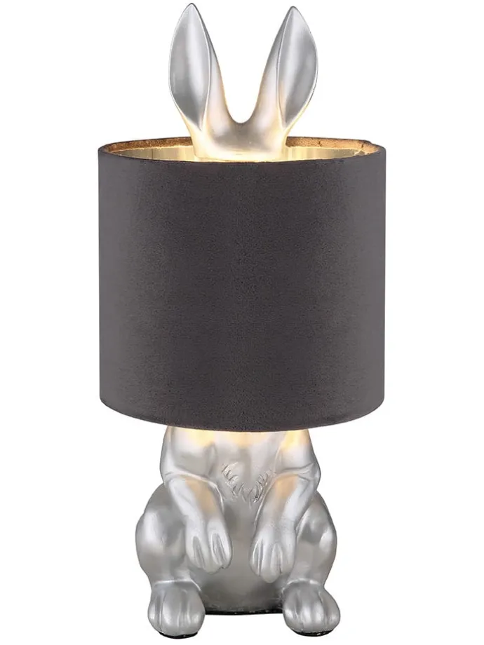 Tischleuchte "Rabbit" in Silber/ Schwarz - (H)41 x Ø 18 cm