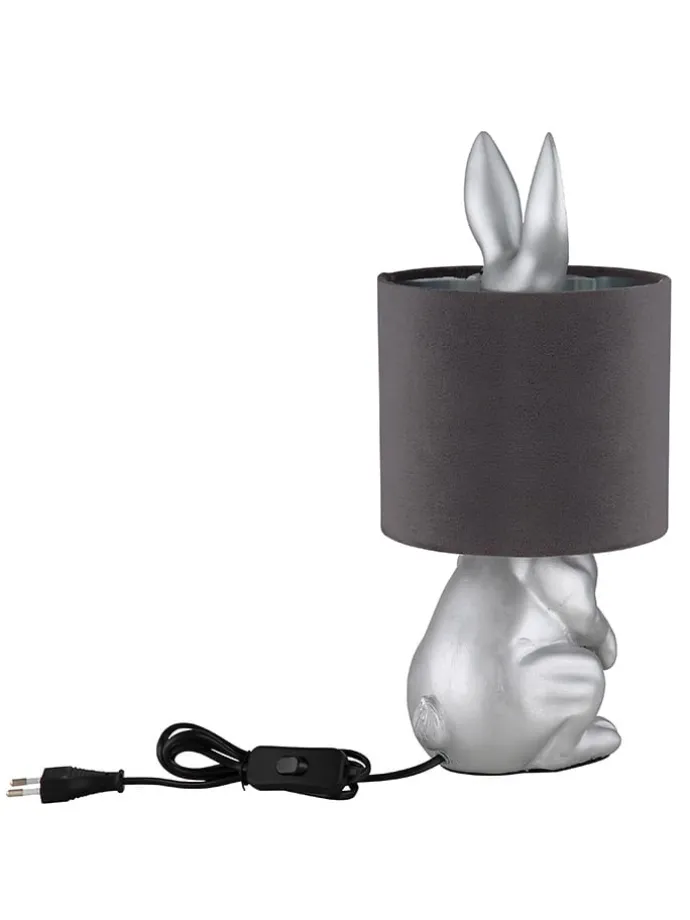 Tischleuchte "Rabbit" in Silber/ Schwarz - (H)41 x Ø 18 cm