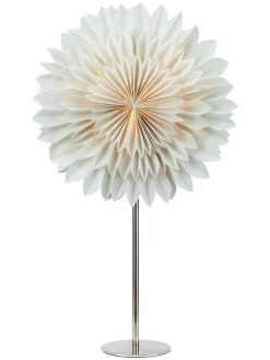 Tischleuchte "Solina" in Hellgrau/ Silber - (B)35 x (H)63 x (T)14 cm