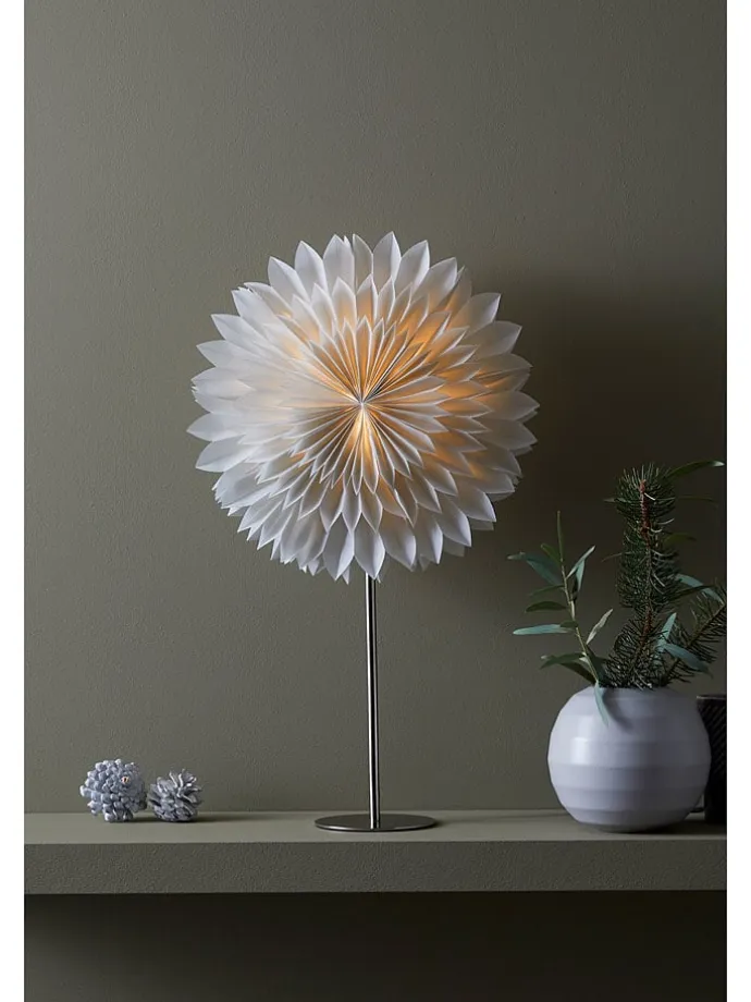 Tischleuchte "Solina" in Hellgrau/ Silber - (B)35 x (H)63 x (T)14 cm