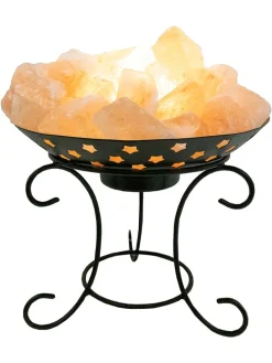 Tischleuchte "Stone" in Schwarz/ Creme - (H)25,4 x Ø 25,4 cm